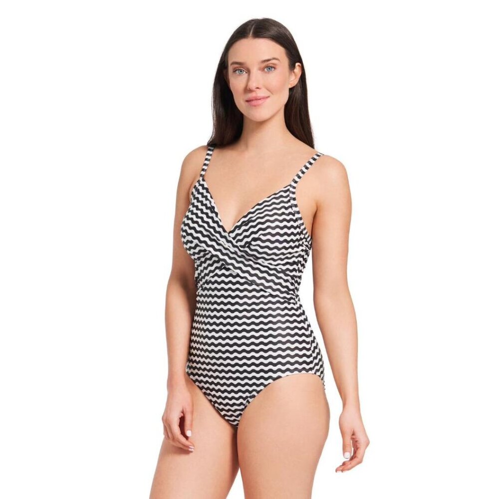 Krista Shape Solution Women's Crossover V Neck One Piece Swimsuit Size XXLD (16)